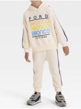 Toddler Boys' 2pc Ford Bronco Thick Fleece Sweatshirt & Pants Set - Off-White